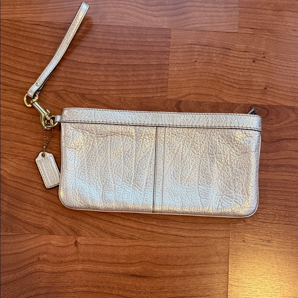Coach Metallic Gold Wristlet Clutch
